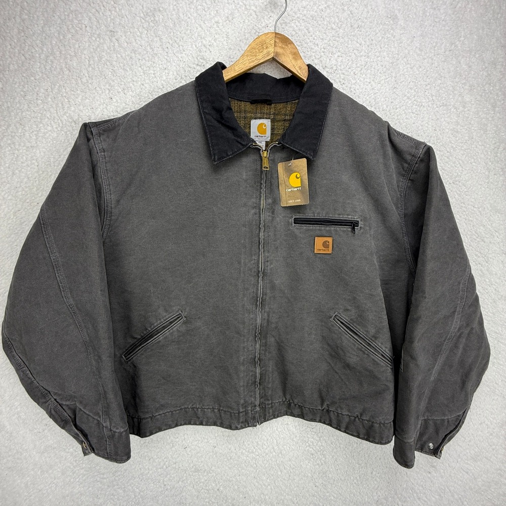 Carhartt Detroit Jacket Blanket Lined Mens 4XL J97 GVL Gravel Gray NWT NOS - Picture 1 of 12